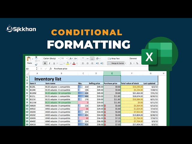 How to conditionally format in MS Excel | Free | English | Sikkhon