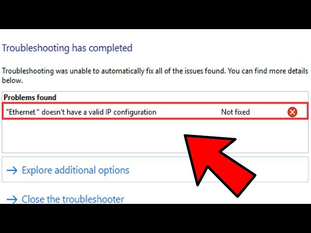 2024 Fix "Ethernet doesn’t have a valid IP configuration" in Windows 10/11