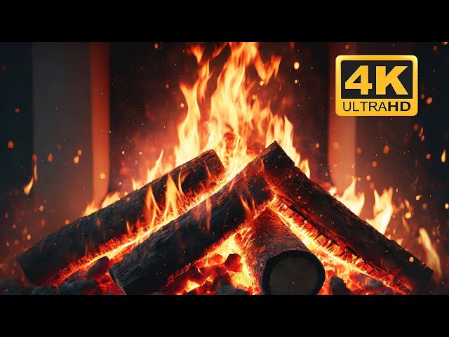 🔥 Cozy Fireplace 4K (12 HOURS). Fireplace with Crackling Fire Sounds For Sleep, Study, And Relaxing