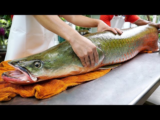 Thai Food - GIANT RIVER MONSTER Amazon Fish Ceviche Bangkok Seafood Thailand