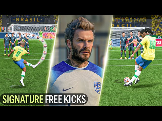 EA Sports FC 24 - SIGNATURE FREE KICK STYLES (ft. Beckham, Ronaldinho, Roberto Carlos, etc.)
