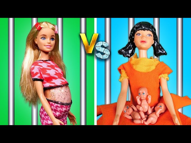 WOW🤯! Little Huggy Wuggies! BARBIE VS SQUID GAME DOLL PREGNANT IN JAIL - Funny Pregnancy
