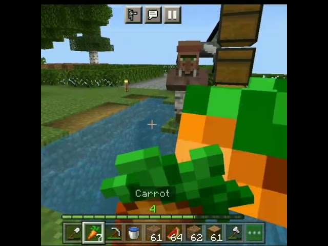 My New Villager in Minecraft One block short