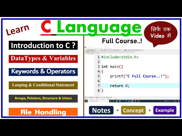 C Programming Full Course (Hindi) | Learn Coding