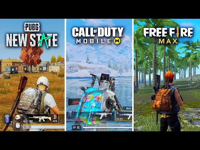 🔥 PUBG New State VS Call of Duty Mobile VS Free Fire MAX 🔥 Comparison - Which is best for mobile?