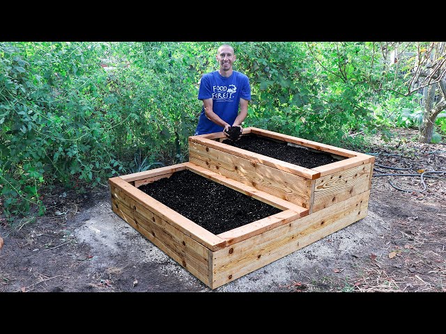 How to Build a Raised Bed, DIY TERRACE GARDEN for Patio or Backyard