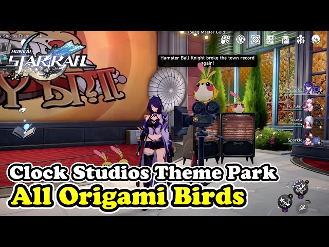 Honkai Star Rail Clock Studios Theme Park All Origami Bird Locations (Origami Bird)