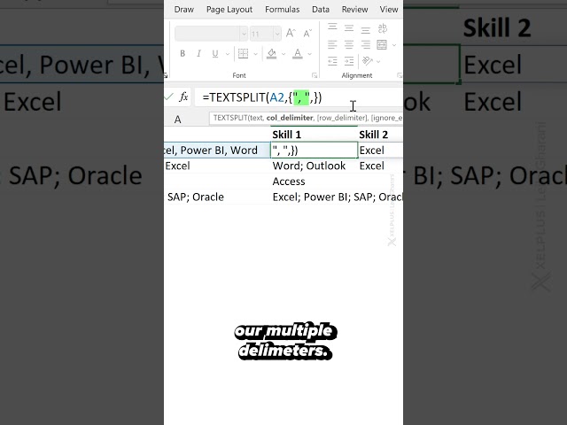 How to Split Text with Multiple Delimiters with Excel TEXTSPLIT #shorts