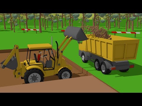 Excavators and Trucks For Kids