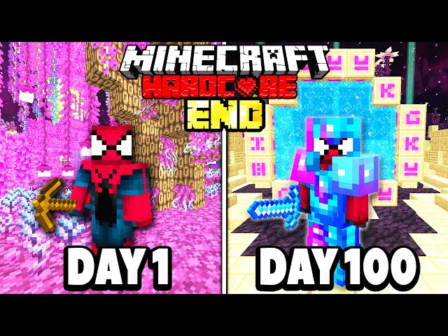 I Survived 100 Days in THE END in HARDCORE Minecraft...