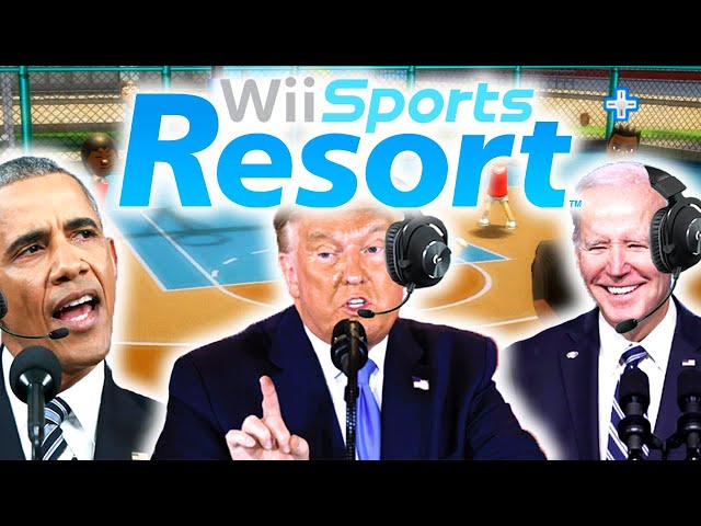 US Presidents Play Wii Sports Resort Basketball