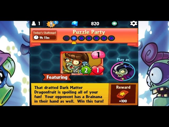 Puzzle Party | Daily Challenge Day 2 | 8 September 2022 | Pvz Heroes