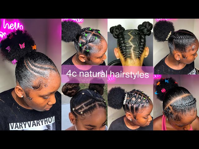 🦋New Pinterest inspired 4c Natural Hairstyles + Slayed Edges 🩵🍂🦅