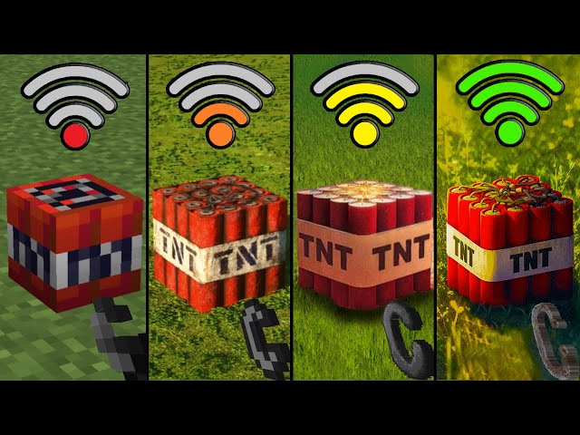 TNT experiment with different Wi-Fi in Minecraft