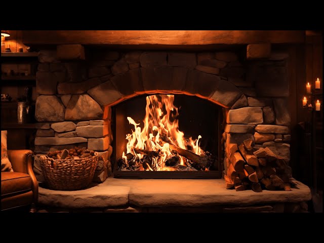 Rustic Fireplace Ambiance: Crackling Logs and Cozy Atmosphere | Fall Asleep Fast