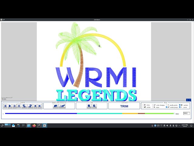 Inkstitch - WRMI Legends Logo. One of my favorite logos I've been asked to help with