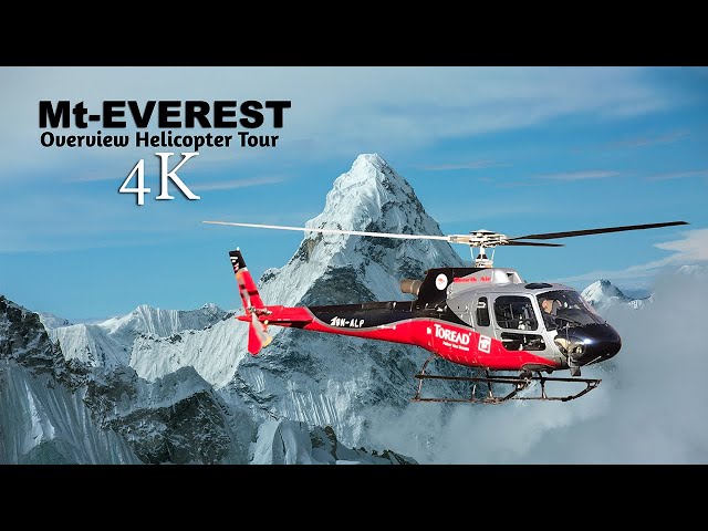 Mt-Everest Overview 4K Helicopter Tour. Gokyo, Kala Patthar, Everest, EBC, Cho Oyu, Lhotse, Makalu.