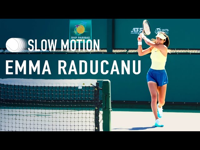 Emma Raducanu - Forehand, Backhand & Serve [4K Slow Motion]