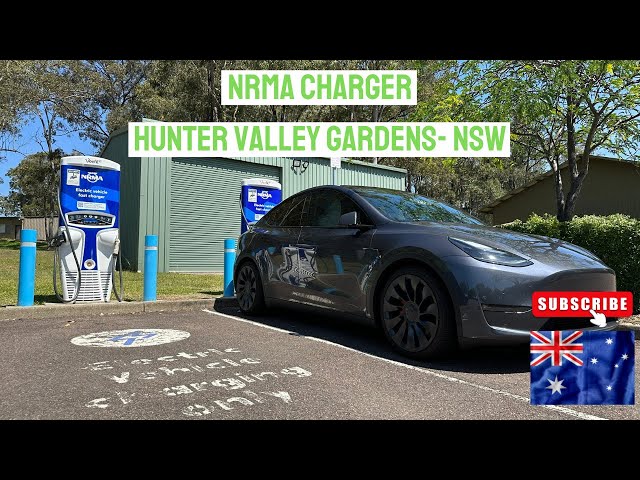 Hunter Valley Gardens NSW - NRMA Charging station with my Tesla Model Y