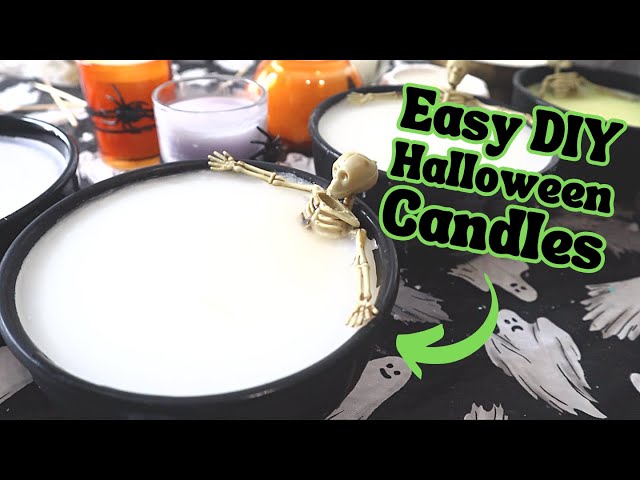 Viral Skeleton in Cauldron Bath Candle Tutorial / DIY Halloween Candles
