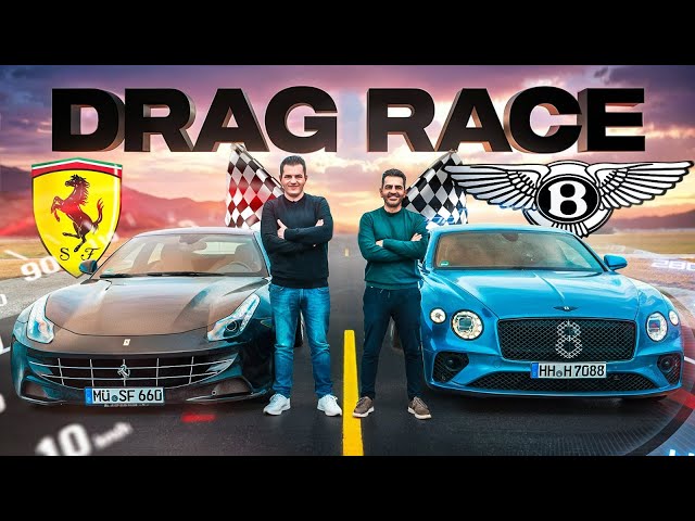 Drag Race 🏁 🤯 Continental GT vs. Ferrari FF 💥 12 Zylinder Monster gegen einander! | Hamid Mossadegh