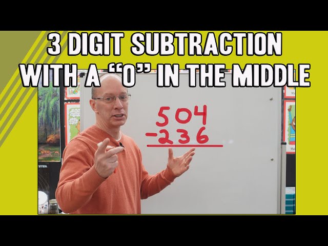 3 Digit Subtraction with a 0 in the middle ⭐Regrouping Made Easy
