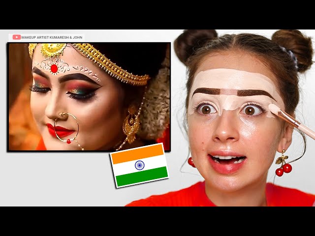 I Tried Following INDIAN BENGALI Bridal Makeup Tutorial