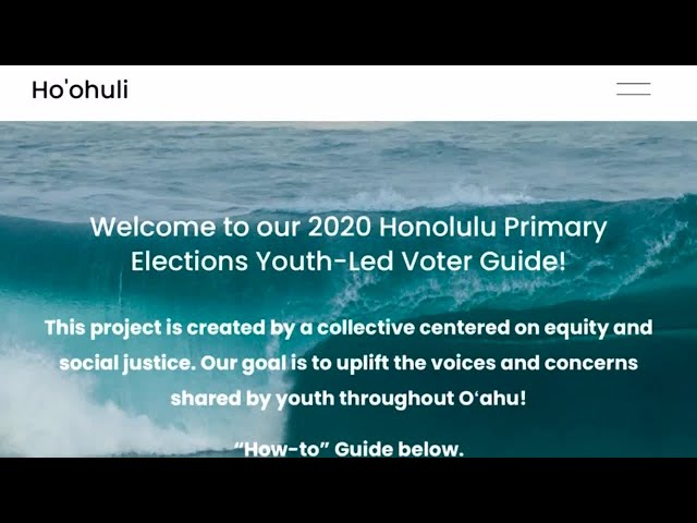 Youth-led initiative, Ho'ohuli Youth, aims to educate new voters ahead of the Primary Election