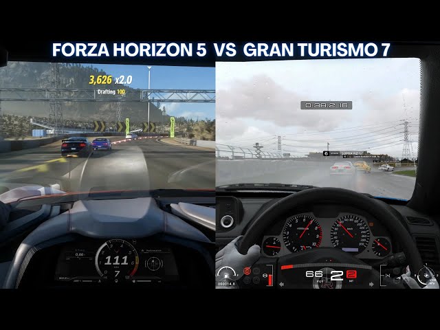 Forza Horizon 5 vs Gran Turismo 7 | cockpit view & trailer comparison