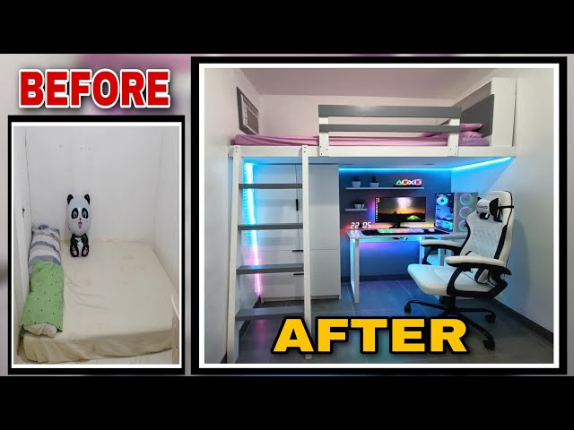 5 SQM ROOM TRANSFORMATION with LOFT BED GAMING SET UP | Full Episode Room Make Over |Minimalist Room
