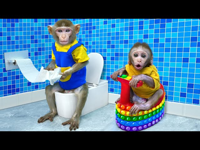 KiKi Monkey obedient help dad take naughty baby go to toilet - Best Compilation | KUDO ANIMAL KIKI