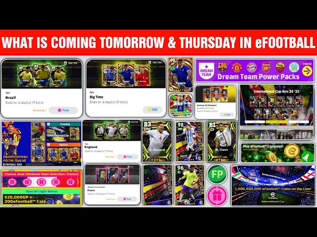 What Is Coming On Tomorrow And Thursday In eFootball 2023 Mobile | Free Coins, New Events
