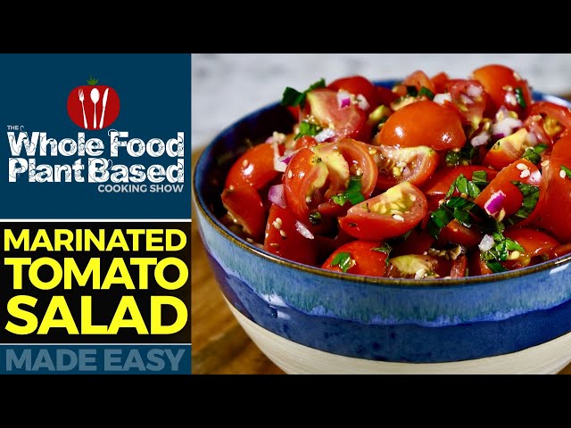 VEGAN MARINATED TOMATO SALAD 🍅 Easy recipe to beat the heat! (oil-free)