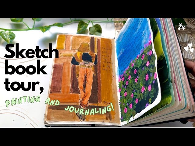 Sketchbook tour:Journaling ang Painting (no talking)