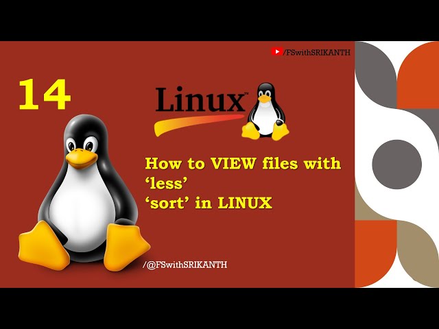 How to VIEW files with ‘less’ 'sort’ in LINUX | LINUX for Beginners | FS with SRIKANTH