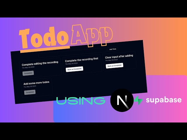 How to create a Todo App using NextJS14 and Supabase