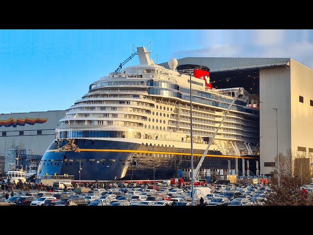Big Ship Launch: Float Out of Cruise Ship DISNEY WISH at Meyer Werft Shipyard