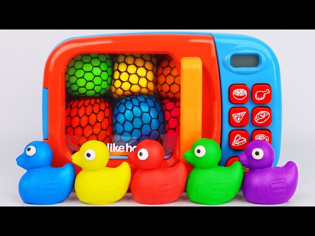 Satisfying Video l How to make Rainbow Play Doh Duck From Stress Balls & Surprises Eggs Cutting ASMR
