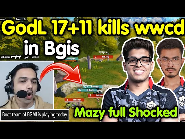 Mazy full Shocked by Godlike 17+11 kills chicken in Bgis 🥵 Destroy whole lobby 🇮🇳