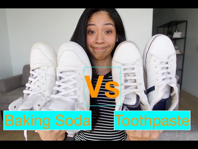 Cleaning WHITE SHOES ... Toothpaste Vs Baking Soda