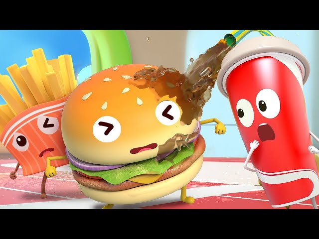 Hamburger and Burping Cola | Yummy Foods Animation | Kids Cartoon | Nursery Rhymes | BabyBus