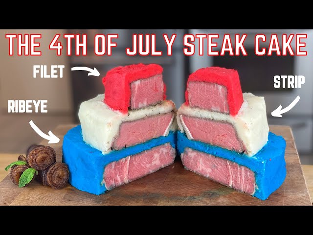 4th of July STEAK CAKE (& firework show) #shorts
