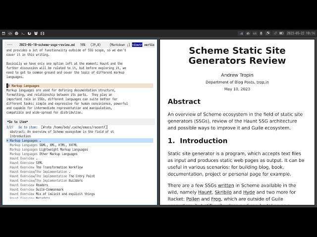 Scheme Static Site Generators Review