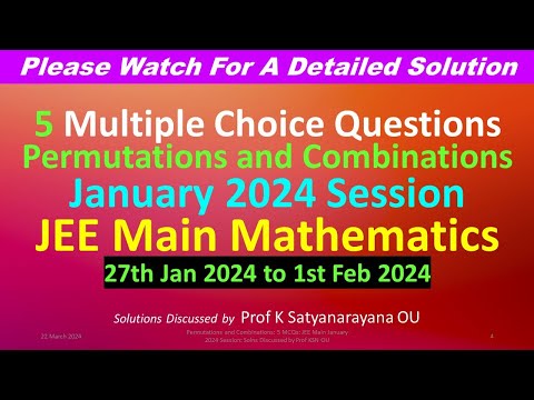 JEE Main January 2024 Session