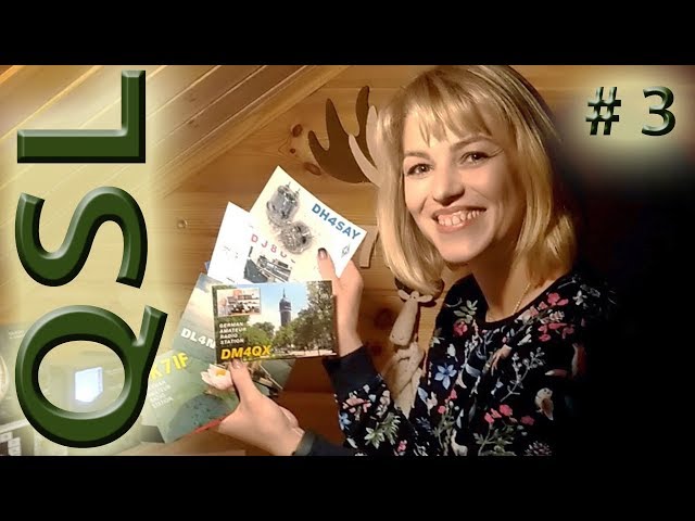 Ham Radio QSL (YL Raisa shows her first cards)