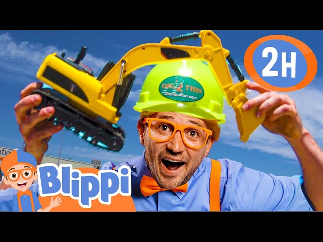Blippi Visits a Construction Site and Explores an Excavator! | 2 HOURS OF BLIPPI TOYS!