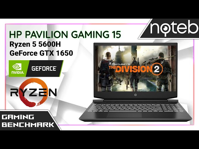 HP Pavilion Gaming 15-ec2 - The Division 2 Gameplay Benchmark (Ryzen 5 5600H, GTX 1650)