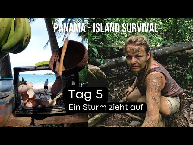 Panama-Island Survival Tag 5: Ein Sturm zieht auf - Überleben auf tropischer Insel, Barfuß auf Jagd