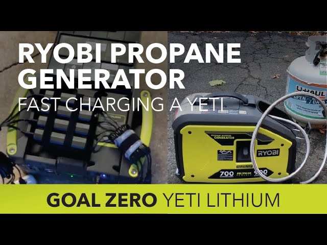 Hybrid backup generator: Ryobi 900w propane fast charging a Goal Zero Yeti 1000 Lithium