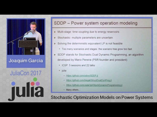 Stochastic Optimization Models on Power Systems | Camila Metello and Joaquim Garcia | JuliaCon 2017